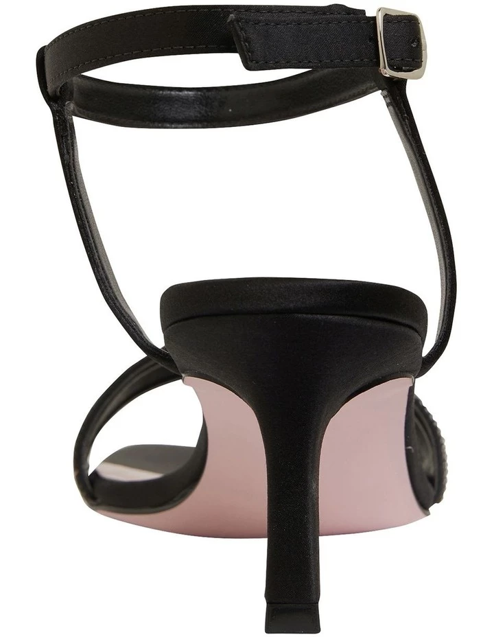 Pink Inc Icon Black Satin Sandals in Black Satin 4 Pink Inc Icon Black Satin Sandals in Black Satin - Image 4