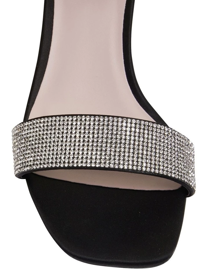 Pink Inc Icon Black Satin Sandals in Black Satin 5 Pink Inc Icon Black Satin Sandals in Black Satin - Image 5