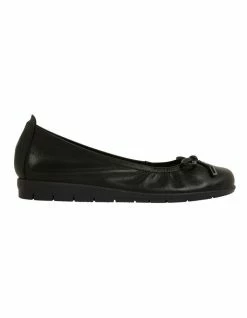 Active Flex Barton Black Glove Flat Shoes