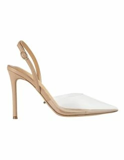 Tony Bianco Lazer Clear Vinylite/Skin Nappa Heels