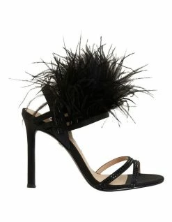 NINA Dalva Black Satin Sandals