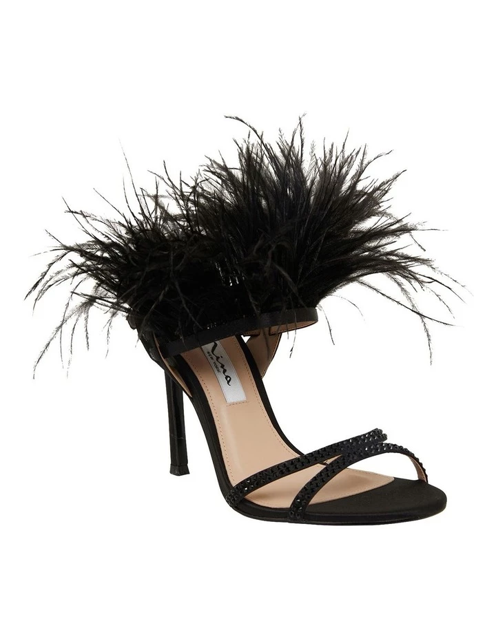 NINA Dalva Black Satin Sandals 2 NINA Dalva Black Satin Sandals - Image 2