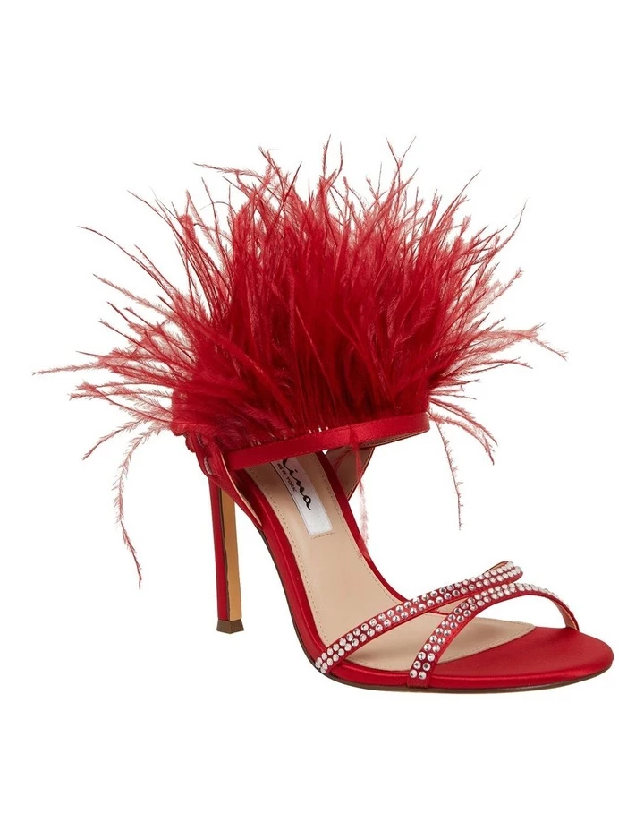 NINA Dalva Red Rouge Satin Sandals 2 NINA Dalva Red Rouge Satin Sandals - Image 2