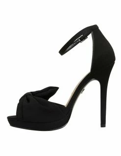 NINA Flosie Black Faille Sandals -Deals Shoes Store 885024010 3 720x928