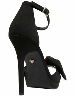 NINA Flosie Black Faille Sandals -Deals Shoes Store 885024010 4 720x928