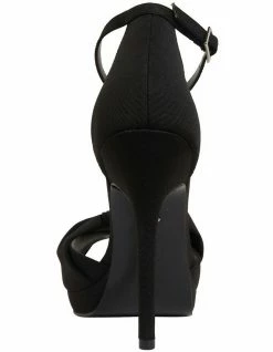NINA Flosie Black Faille Sandals -Deals Shoes Store 885024010 5 720x928