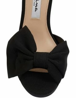 NINA Flosie Black Faille Sandals -Deals Shoes Store 885024010 6 720x928