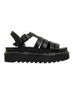 Sandler Force Black Smooth Sandals