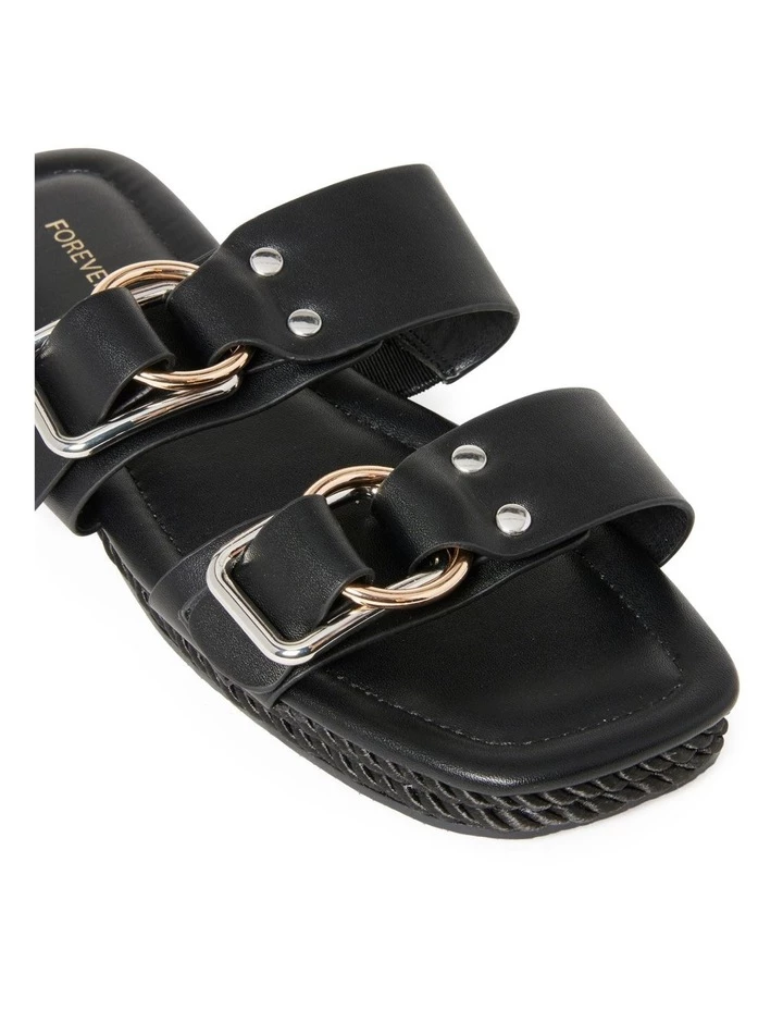 Forever New Uma Black Flat Slide 1 Forever New Uma Black Flat Slide