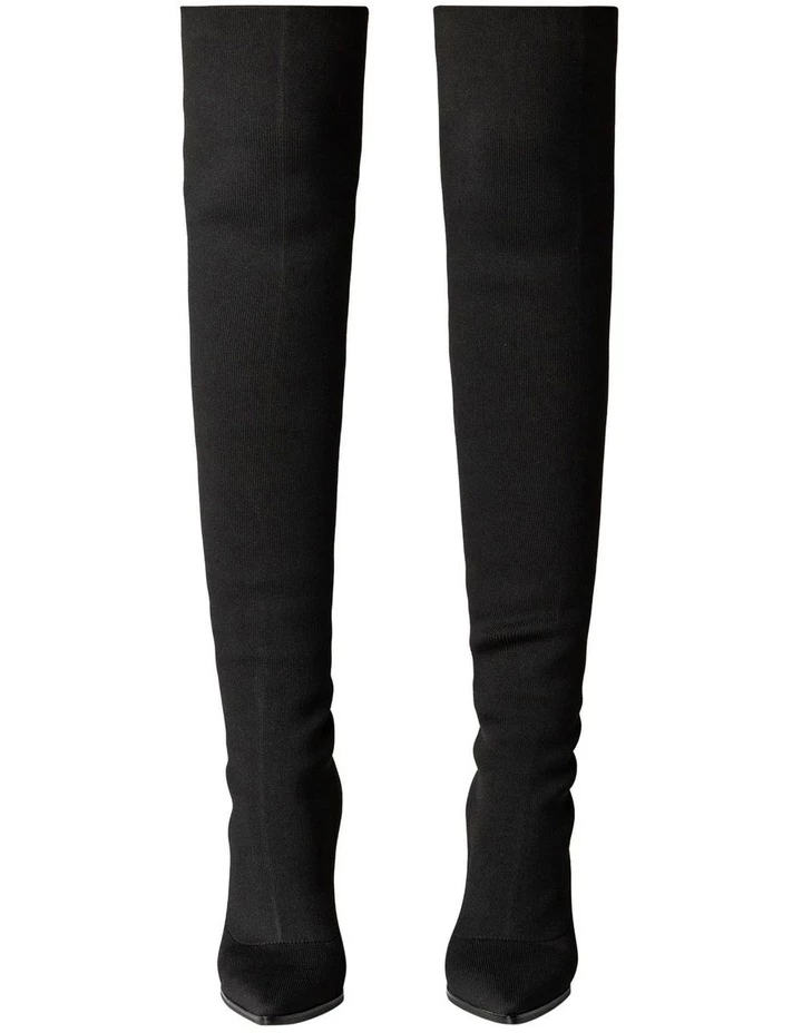 Tony Bianco Lucca Black Sock Knit Boots 2 Tony Bianco Lucca Black Sock Knit Boots - Image 2