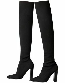 Tony Bianco Lucca Black Sock Knit Boots 6 Tony Bianco Lucca Black Sock Knit Boots -Deals Shoes Store 888521950 3 720x928