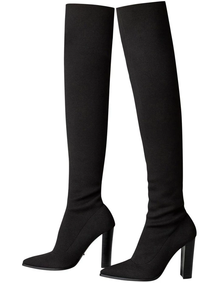 Tony Bianco Lucca Black Sock Knit Boots 3 Tony Bianco Lucca Black Sock Knit Boots - Image 3