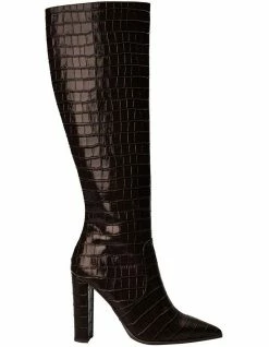 Tony Bianco Lucille Mocha Croc Boots