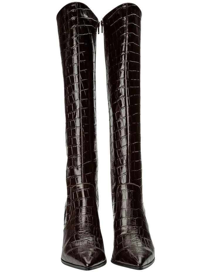 Tony Bianco Lucille Mocha Croc Boots 2 Tony Bianco Lucille Mocha Croc Boots - Image 2