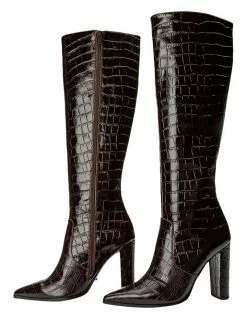 Tony Bianco Lucille Mocha Croc Boots 7 Tony Bianco Lucille Mocha Croc Boots -Deals Shoes Store 888522130 3 720x928