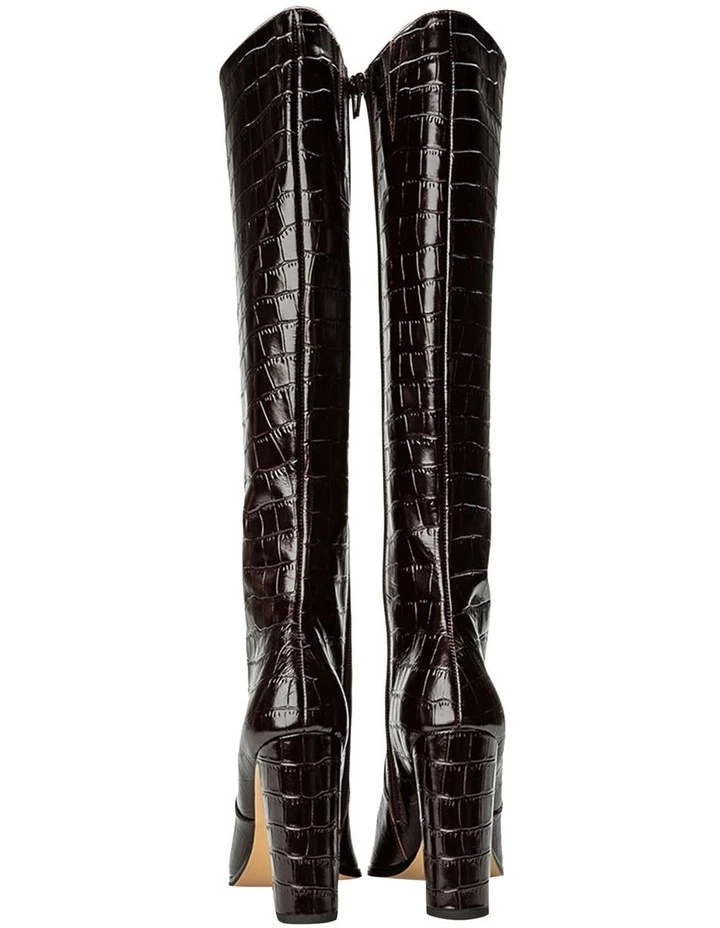 Tony Bianco Lucille Mocha Croc Boots 4 Tony Bianco Lucille Mocha Croc Boots - Image 4