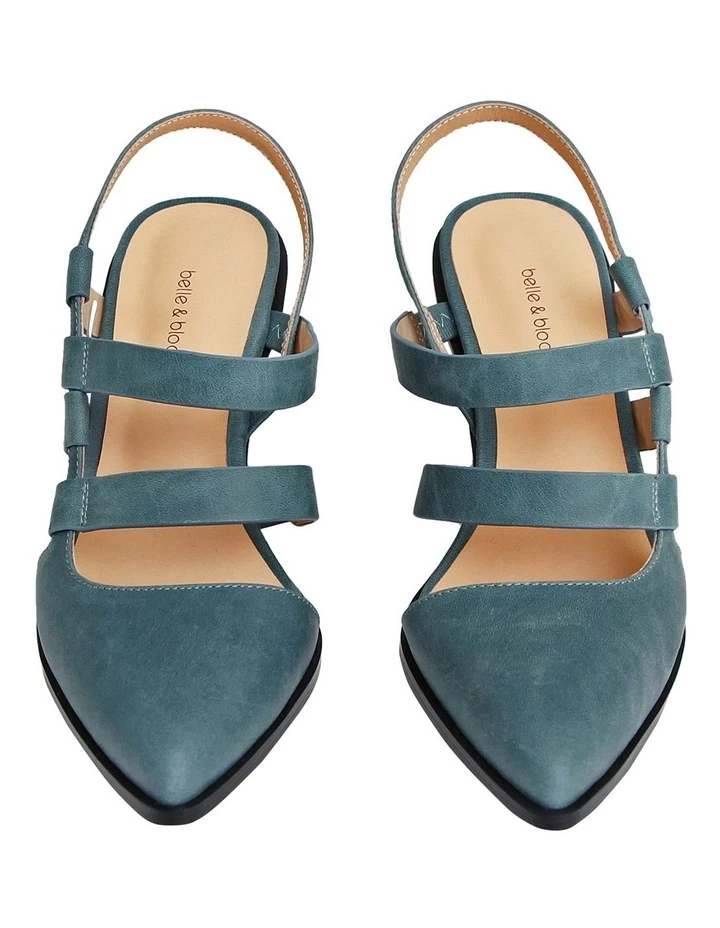 Belle & Bloom What Will Be Blue Slingback Heel 4 Belle & Bloom What Will Be Blue Slingback Heel - Image 4