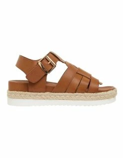 Ravella Web Tan Smooth Sandals