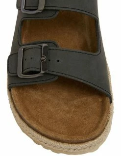 Easy Steps Crete Black Oily Nubuck Sandals -Deals Shoes Store 891321850 6 720x928