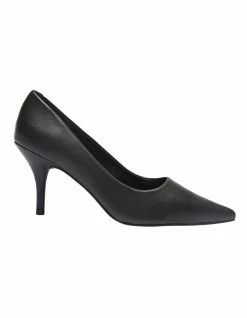 Ravella Wendy Black Smooth Heeled Shoes
