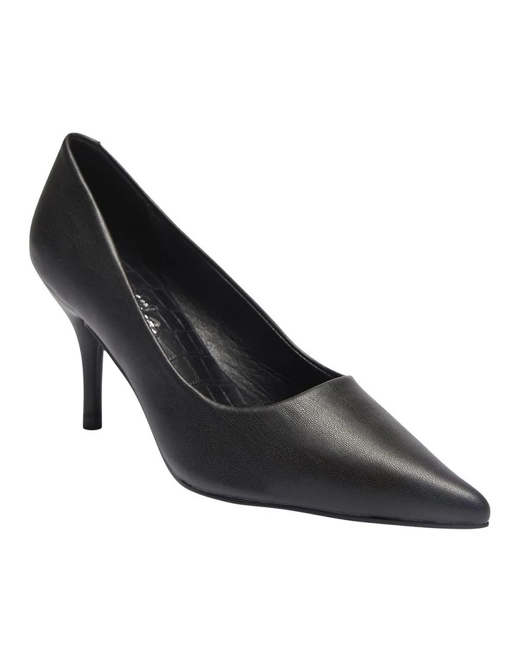 Ravella Wendy Black Smooth Heeled Shoes 2 Ravella Wendy Black Smooth Heeled Shoes - Image 2