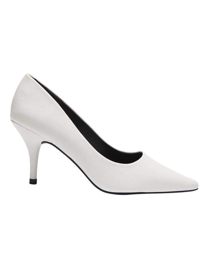 Ravella Wendy White Smooth Heeled Shoes 1 Ravella Wendy White Smooth Heeled Shoes
