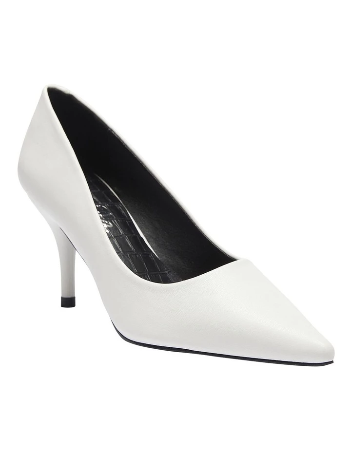 Ravella Wendy White Smooth Heeled Shoes 2 Ravella Wendy White Smooth Heeled Shoes - Image 2