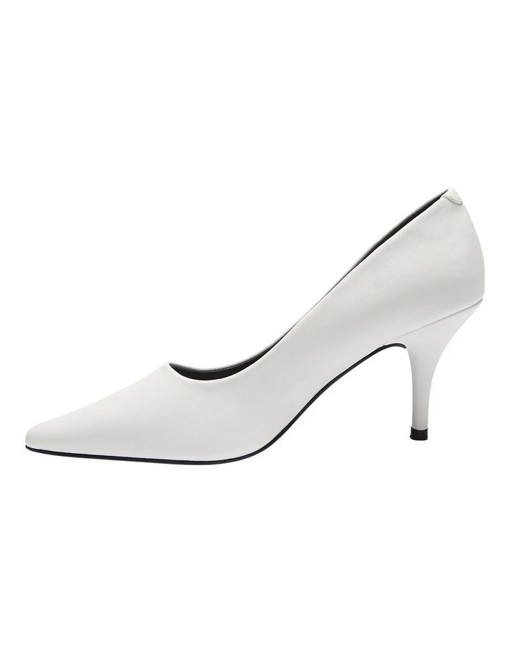 Ravella Wendy White Smooth Heeled Shoes 3 Ravella Wendy White Smooth Heeled Shoes - Image 3