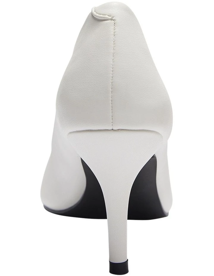 Ravella Wendy White Smooth Heeled Shoes 5 Ravella Wendy White Smooth Heeled Shoes - Image 5