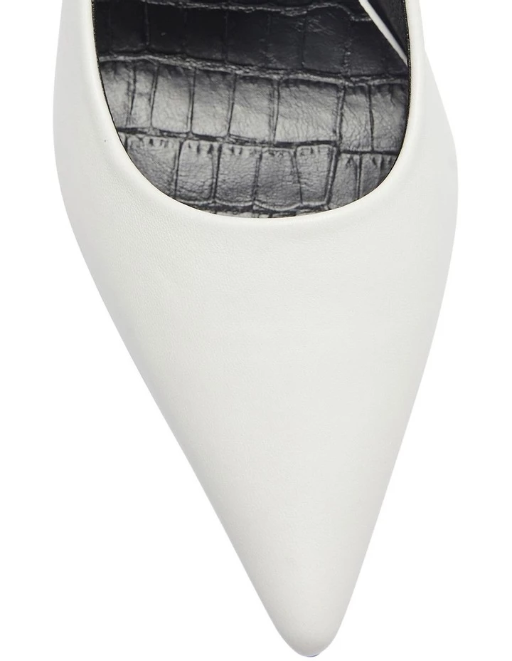 Ravella Wendy White Smooth Heeled Shoes 7 Ravella Wendy White Smooth Heeled Shoes - Image 7