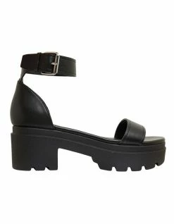 Sandler Cameron Black Smooth Sandals