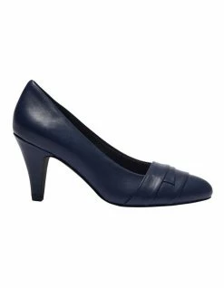 Easy Steps Matilda Navy Glove Heeled Shoes