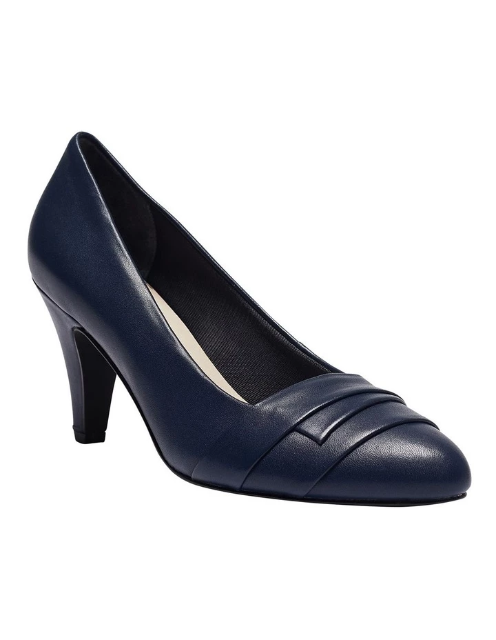 Easy Steps Matilda Navy Glove Heeled Shoes 2 Easy Steps Matilda Navy Glove Heeled Shoes - Image 2