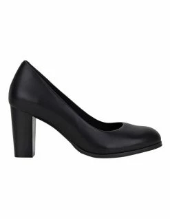 Hush Puppies The Tall Pump Black Leather Heels