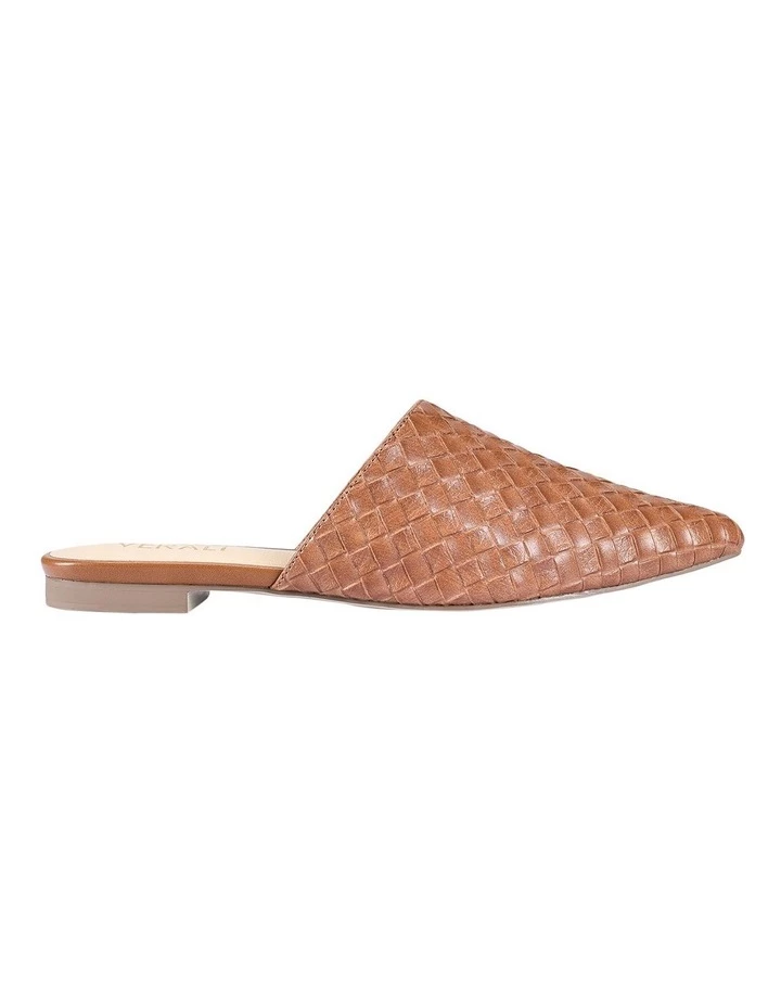 Verali Rose Tan Embossed Flat Shoes 1 Verali Rose Tan Embossed Flat Shoes