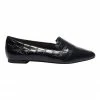 Sandler Leoni Black Croc Print Flat Shoes