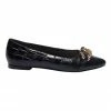 Sandler Lacey Black Croc Print Flat Shoes