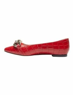 Sandler Lacey Red Croc Print Flat Shoes -Deals Shoes Store 900445870 3 720x928