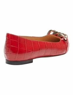 Sandler Lacey Red Croc Print Flat Shoes -Deals Shoes Store 900445870 4 720x928