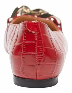 Sandler Lacey Red Croc Print Flat Shoes -Deals Shoes Store 900445870 5 720x928