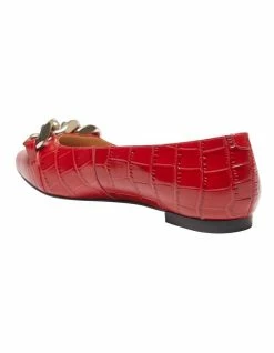 Sandler Lacey Red Croc Print Flat Shoes -Deals Shoes Store 900445870 6 720x928