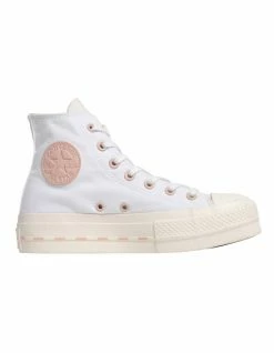 Converse Chuck Taylor All Star Lift Crafted White Canvas Platform Sneakers