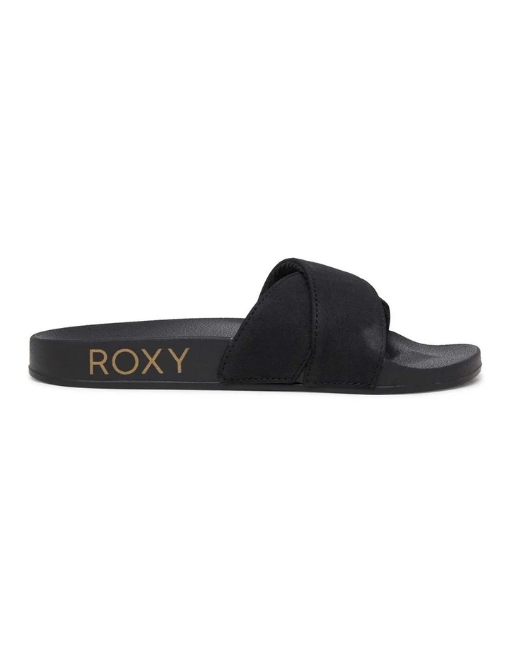 Roxy Slippy Black Lux Slides 1 Roxy Slippy Black Lux Slides