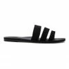 Roxy Wyld Rose Black Leather Slides