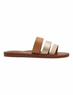 Roxy Wyld Rose Multicolour Leather Slides