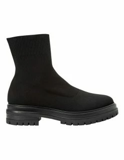 Tony Bianco Weston Black Sock Knit Boots