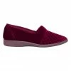 Grosby Marcy Wine Quilted Velour Slip-on Slipper